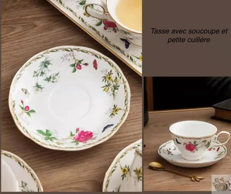 Hafif çiçekli İngiliz porselen çaydanlık