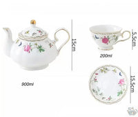 Thumbnail for Théière en porcelaine anglaise fleurs légères