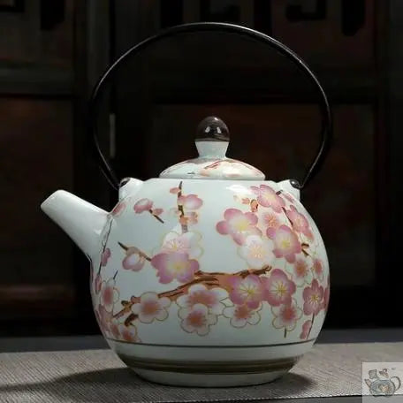 Théière porcelaine japonaise ronde de Jingdezhen | Théières à la folie