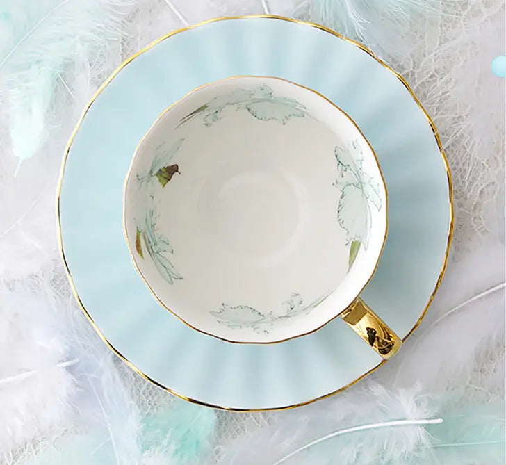 ​Tasses porcelaine pastel intérieur fleuri | Théières à la folie