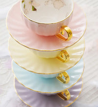 Thumbnail for ​Tasses porcelaine pastel intérieur fleuri | Théières à la folie