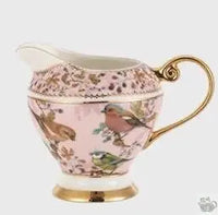 Thumbnail for Tasses porcelaine rose aux oiseaux coffret | Théières à la folie