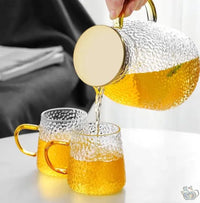 Thumbnail for Crystal hammered glass pitcher teapot