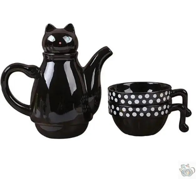 ​Set thé un chat pour deux noir ou blanc | Théières à la folie
