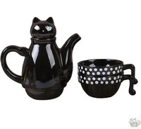 Thumbnail for ​Set thé un chat pour deux noir ou blanc | Théières à la folie