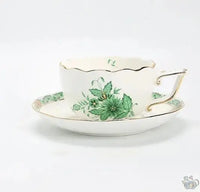 Thumbnail for Théière porcelaine blanche bouquets verts la tasse | Théières à la folie