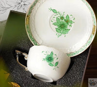 Thumbnail for Théière porcelaine blanche bouquets verts | Théières à la folie