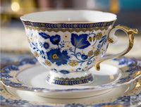 Thumbnail for Tasse porcelaine raffinée blanc bleu