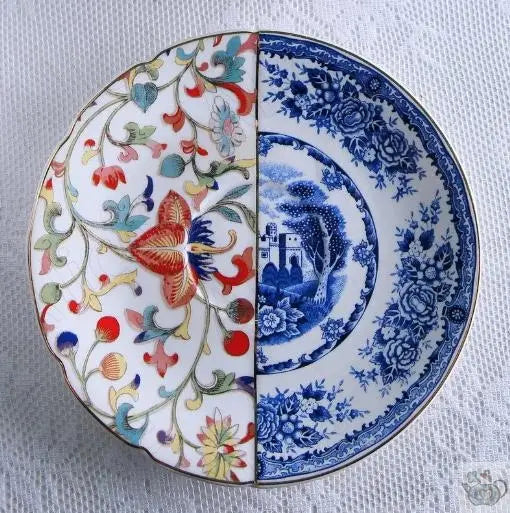 Tasse et soucoupe porcelaine design patchwork | Théières à la folie