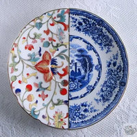 Thumbnail for Tasse et soucoupe porcelaine design patchwork | Théières à la folie