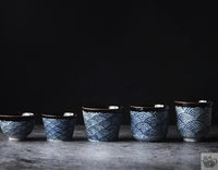 Thumbnail for Théière en céramique éventails bleus encre | Théières à la folie
