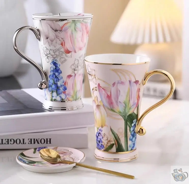 Mugs-tulipe en porcelaine duo en coffret cadeau | Théières à la folie