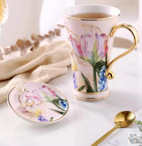 Thumbnail for Mugs-tulipe en porcelaine duo en coffret cadeau | Théières à la folie