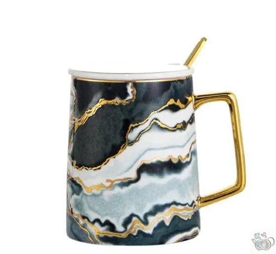 Mug luxueux marbré en porcelaine | Théières à la folie