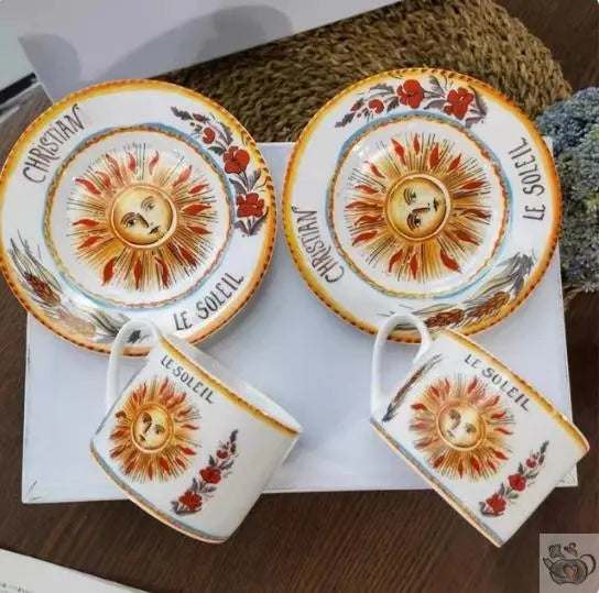 ​Duo de tasses porcelaine La Lune, Le Soleil |  Théières à la folie