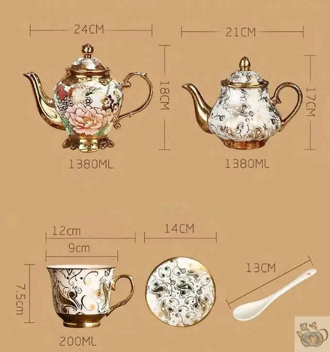 Théière porcelaine avec tasses à l'anglaise | Théières à la folie