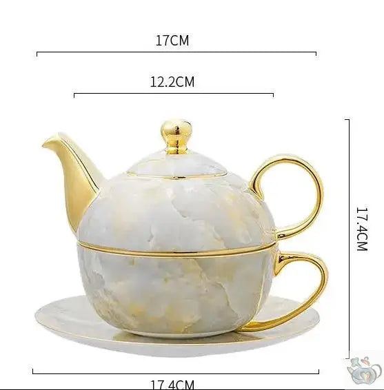 Чайник-пасьянс из мраморного фарфора подарок