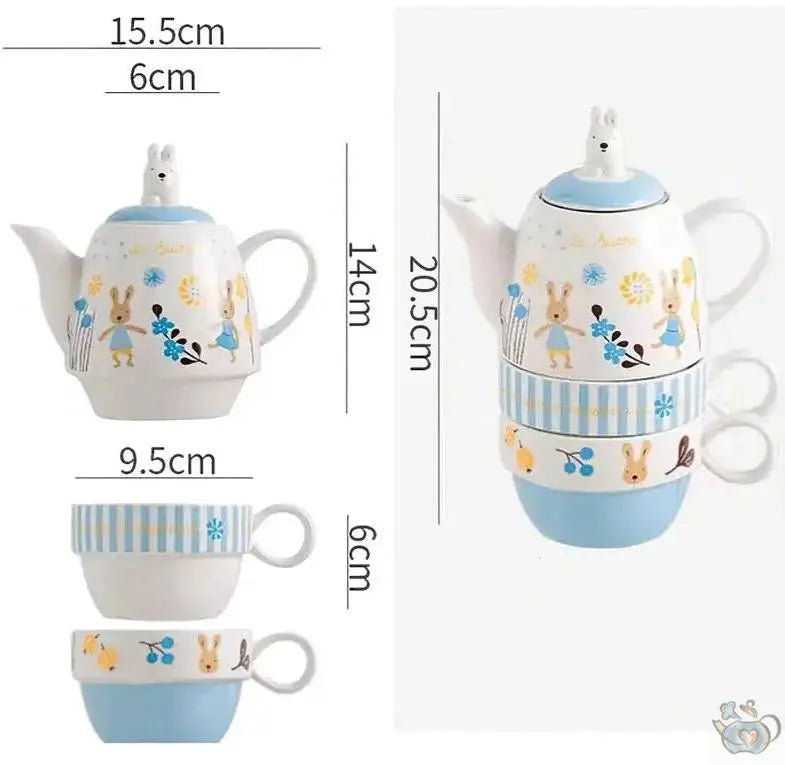 3 in 1 teapot, playful "little rabbits"