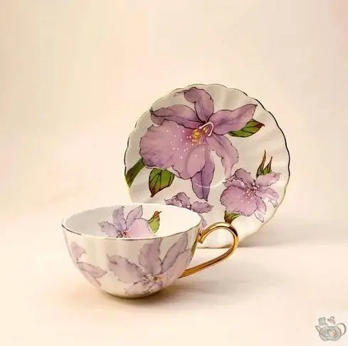 Théière et tasses porcelaine aux orchidées | Théières à la folie