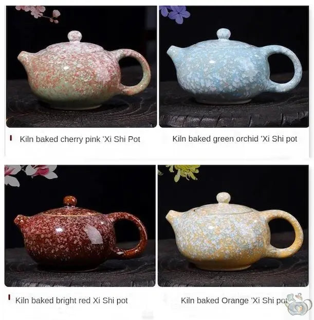 Petite théière chinoise fleurs de céramique | Théières à la folie