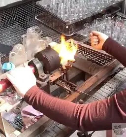 Théière en verre soufflée filtre sur pied | Théières à la folie