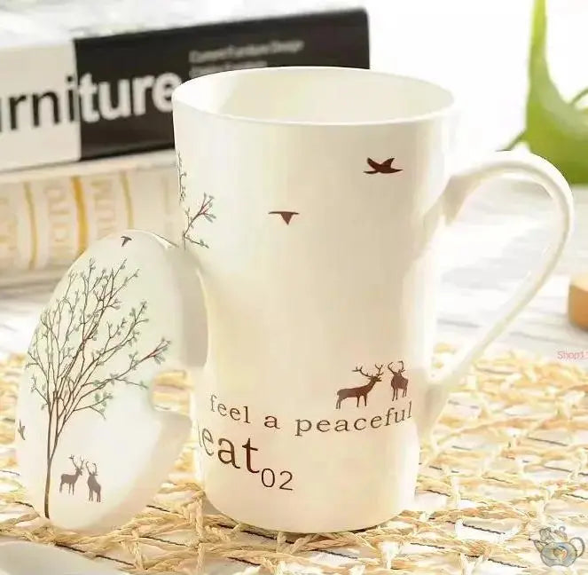 Mug porcelaine avec couvercle message universel | Théières à la folie