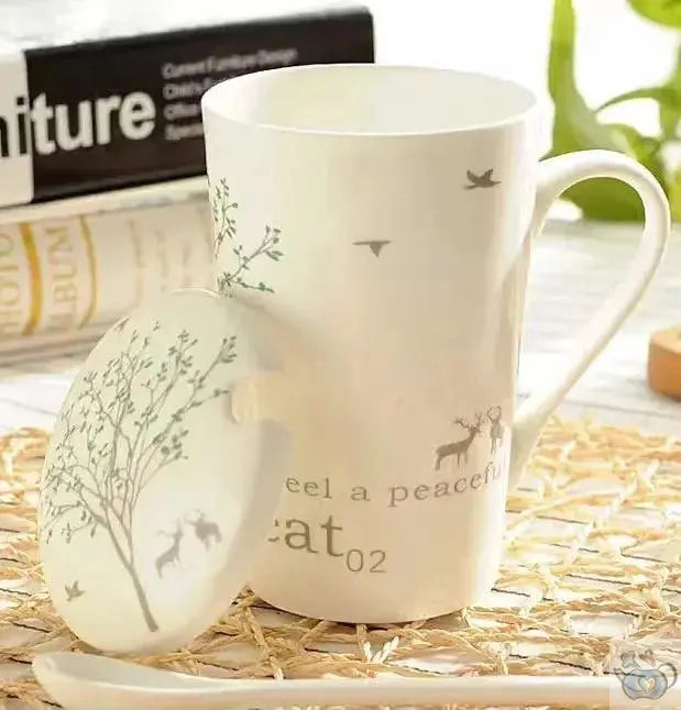 Mug porcelaine avec couvercle message universel | Théières à la folie