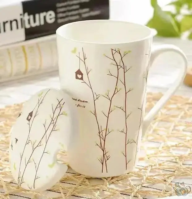 Mug porcelaine avec couvercle message universel | Théières à la folie