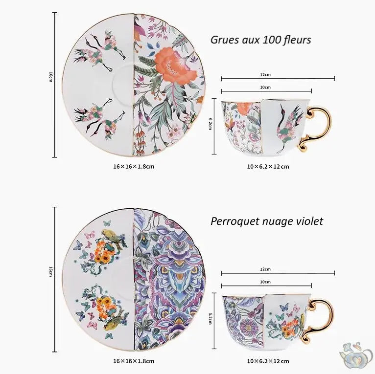 Service à thé porcelaine patchwork asymétrique | Théières à la folie