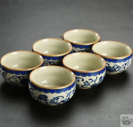 Théière chinoise en porcelaine blanc bleu rétro | Théières à la folie