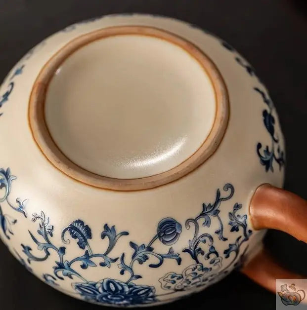 Théière chinoise en porcelaine blanc bleu rétro | Théières à la folie