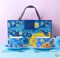Thumbnail for Duo de tasses porcelaine bleue et tournesols | Théières à la folie