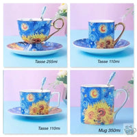 Thumbnail for Duo de tasses porcelaine bleue et tournesols | Théières à la folie