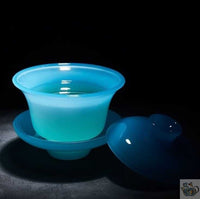 Thumbnail for Gaiwan en porcelaine de jade bleu glacier | Théières à la folie