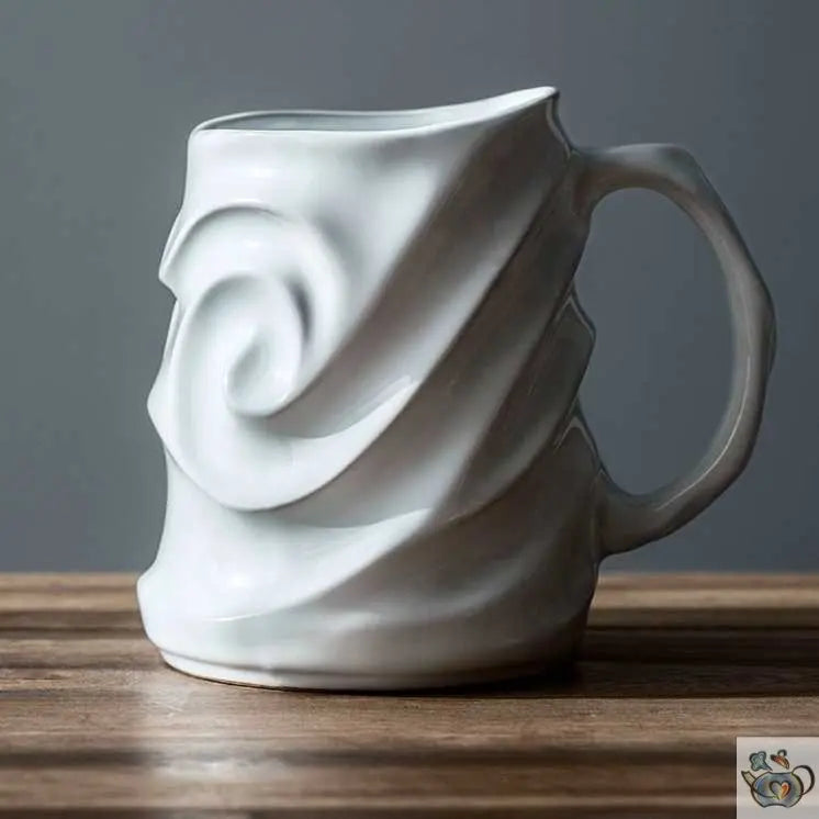 Grand mug en céramique rustique massive sculptée | Théières à la folie