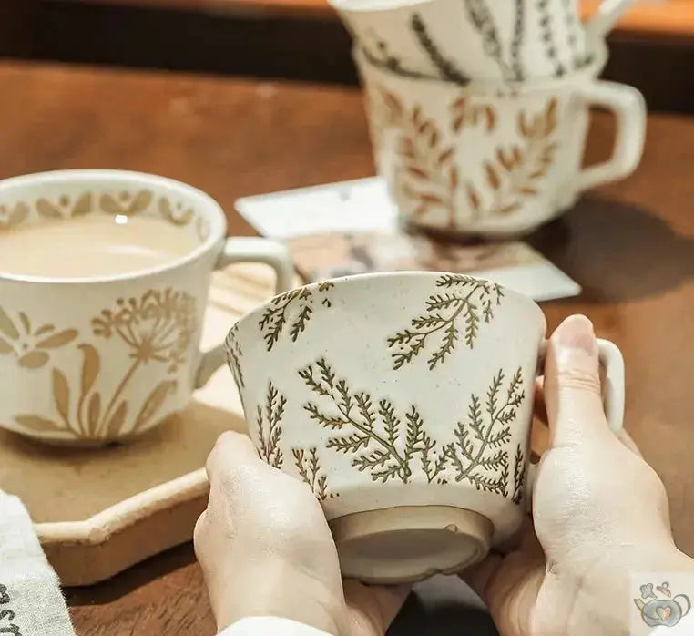 Grande tasse céramique empreintes de la nature | Théières à la folie