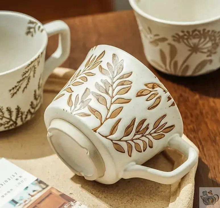 Grande tasse céramique empreintes de la nature | Théières à la folie