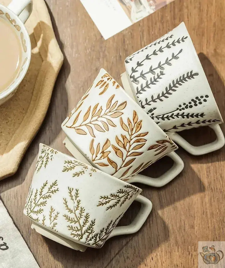 Grande tasse céramique empreintes de la nature | Théières à la folie