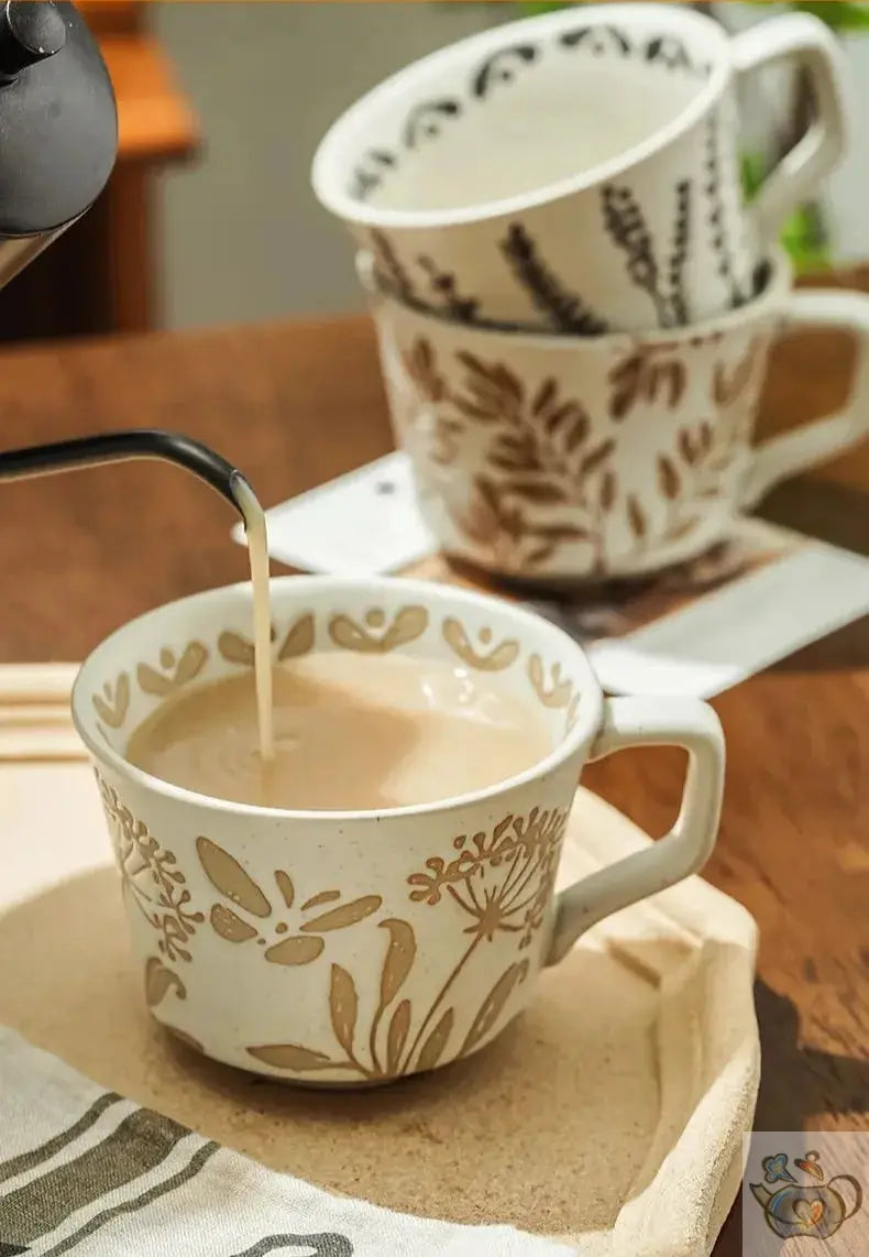 Grande tasse céramique empreintes de la nature | Théières à la folie