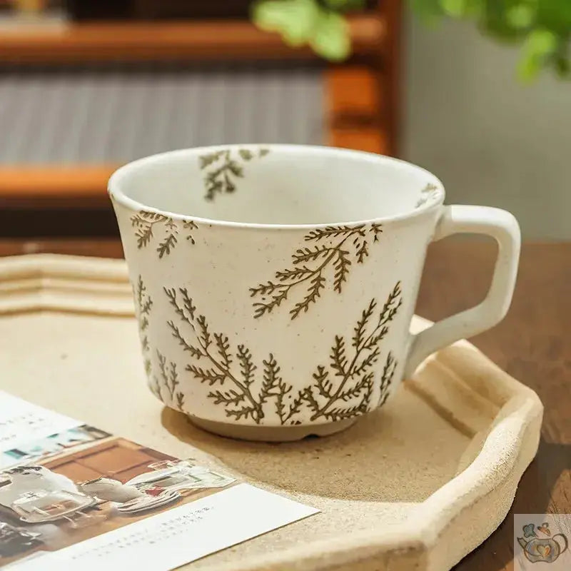 Grande tasse céramique empreintes de la nature | Théières à la folie