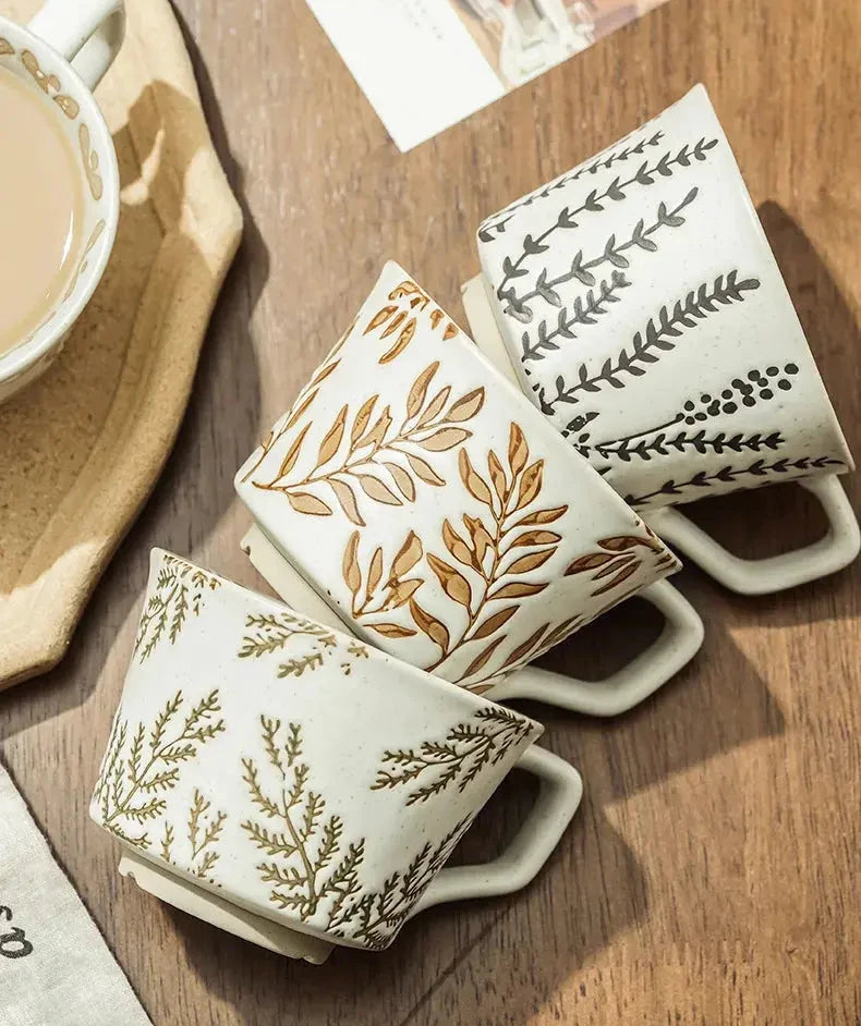 Grande tasse céramique empreintes de la nature | Théières à la folie