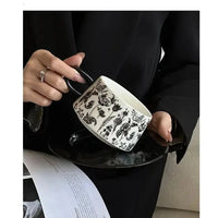 Thumbnail for Grande tasse petit déjeuner blanc-noir | Théières à la folie