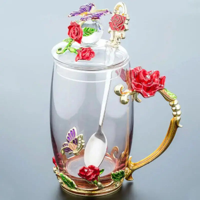 Tasses à thé en verre couleurs romantiques | théières à la folie