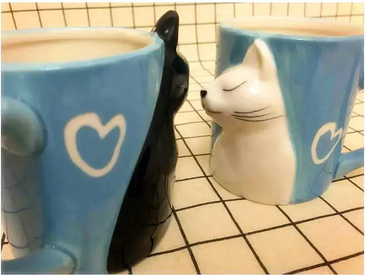 Mugs artisanaux duo "chat chat love" | Théières à la folie