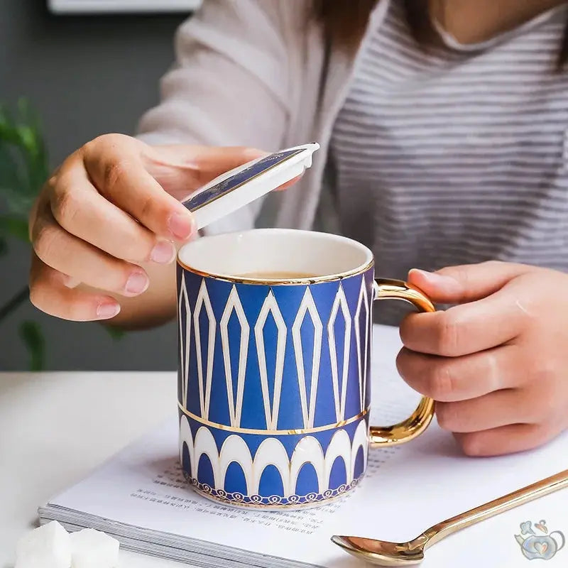 Mug avec couvercle "bleu d'ailleurs" | Théières à la folie