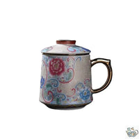 Thumbnail for Mug avec filtre porcelaine filigrane argent | Théières à la folie