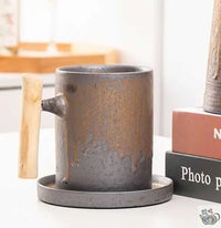 Thumbnail for Mug avec soucoupe céramique anthracite rouille | Théières à la folie