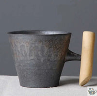 Thumbnail for Mug avec soucoupe céramique anthracite rouille | Théières à la folie