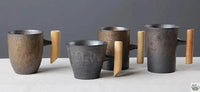 Thumbnail for Mug avec soucoupe céramique anthracite rouille | Théières à la folie