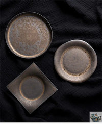 Thumbnail for Mug avec soucoupe céramique anthracite rouille | Théières à la folie